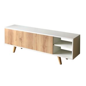 Mesa de TV Osom! Muebles Modelo Nordic Color Blanco y Duna