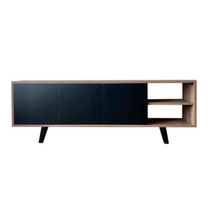 Mesa de Tv Osom! Muebles Modelo Nordic Color Espresso y Negro