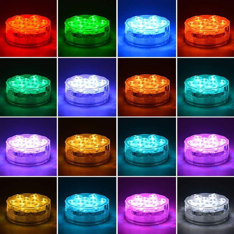 Luces LED sumergibles que funcionan con pilas con control remoto