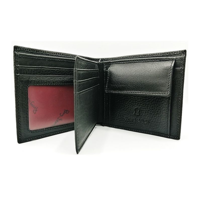 Billetera para Hombre de Cuero Color Negro Perry Jhan Real Plaza