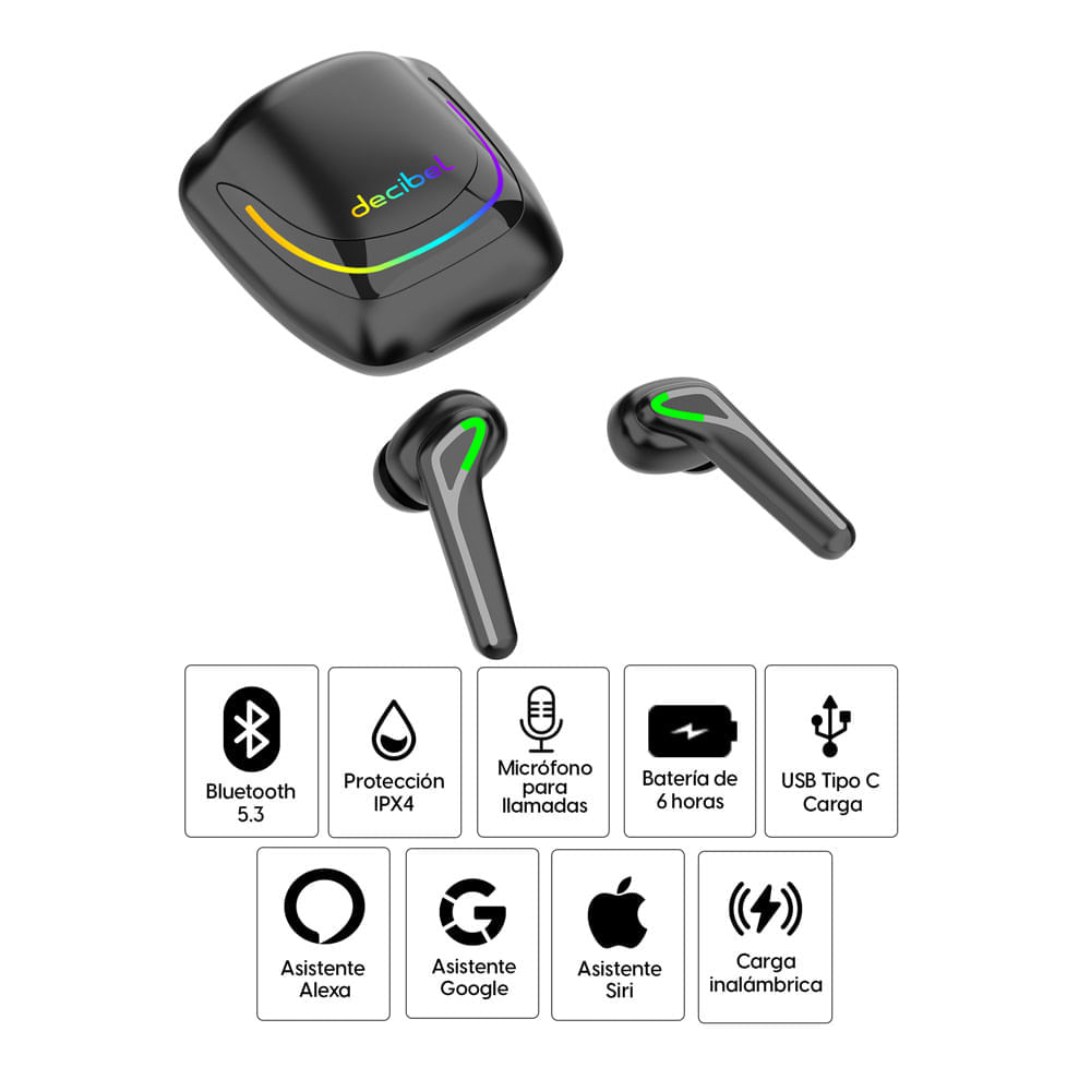 Audífonos bluetooth True Wireless Decibel Elite Pods 2 resistente