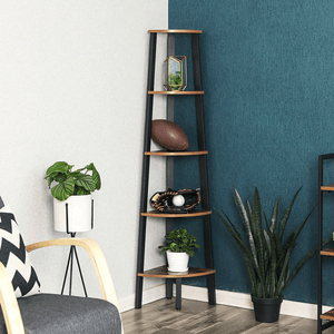 Estante Organizador Industrial Gaella 160cm Nogal y Negro