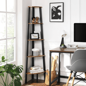 Estante Organizador Industrial Gaella 160cm Nogal y Negro