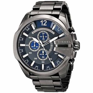 Reloj Diesel Mega Chief DZ4329 para Hombre Cronometro Acero Inoxidable Gunmetal Azul
