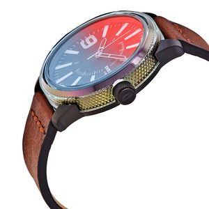 Reloj Diesel Rasp DZ1876 para Hombre Acero Inoxidable Correa De Cuero Marrón Cristal Iridiscente