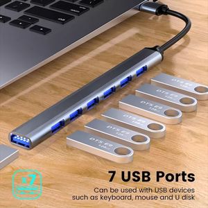 HUB USB 7 Puertos USB 3.0 de ALUMINIO para PC Laptop y Android
