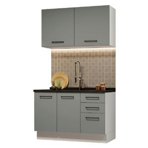Mueble De Cocina Madesa Agata Con Lavadero 120 Cm Gris