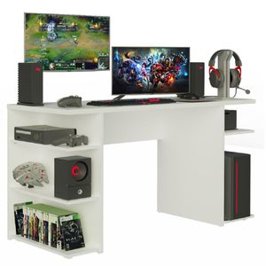 Mueble Escritorio Gamer Madesa Moderno 136cm Blanco