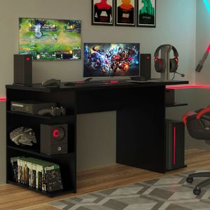 Mueble Escritorio Gamer Madesa Moderno 136cm Negro