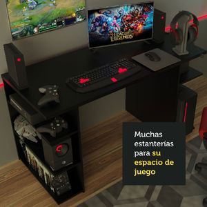 Mueble Escritorio Gamer Madesa Moderno 136cm Negro