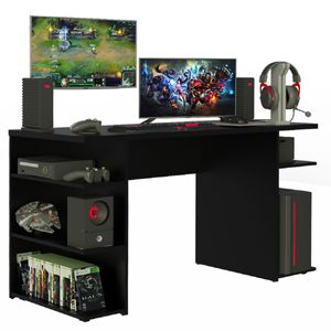Mueble Escritorio Gamer Madesa Moderno 136cm Negro