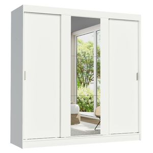 Ropero Reno Madesa 3 Puertas Corredizas 1 Con Espejo Blanco