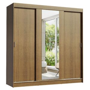 Ropero Reno Madesa 3 Puertas Corredizas 1 Con Espejo Marron