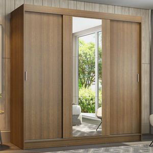 Ropero Reno Madesa 3 Puertas Corredizas 1 Con Espejo Marron