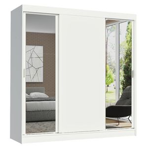 Ropero Reno Madesa 3 Puertas Corredizas 2 Con Espejo Blanco