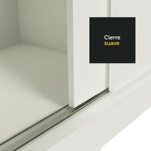 Ropero Tokio Madesa 2 Puertas Corredizas 1 Con Espejo Blanco