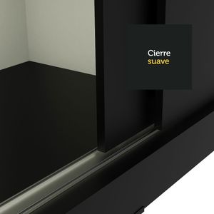 Ropero Tokio Madesa 2 Puertas Corredizas 1 Con Espejo Negro