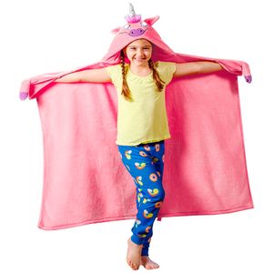 Manta Abrigo con Capucha con Luces LED Unicornio Rosa