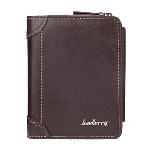 Billetera Hombre Cuero Baellerry Tarjetero con Cierre Monedero Café