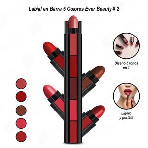 Labial en Barra 5 Colores Ever Beauty Color 02
