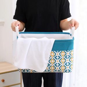 Bolsa Cesta de Almacenamiento Multiuso Organizador para Dormitorio Lavandería Turquesa