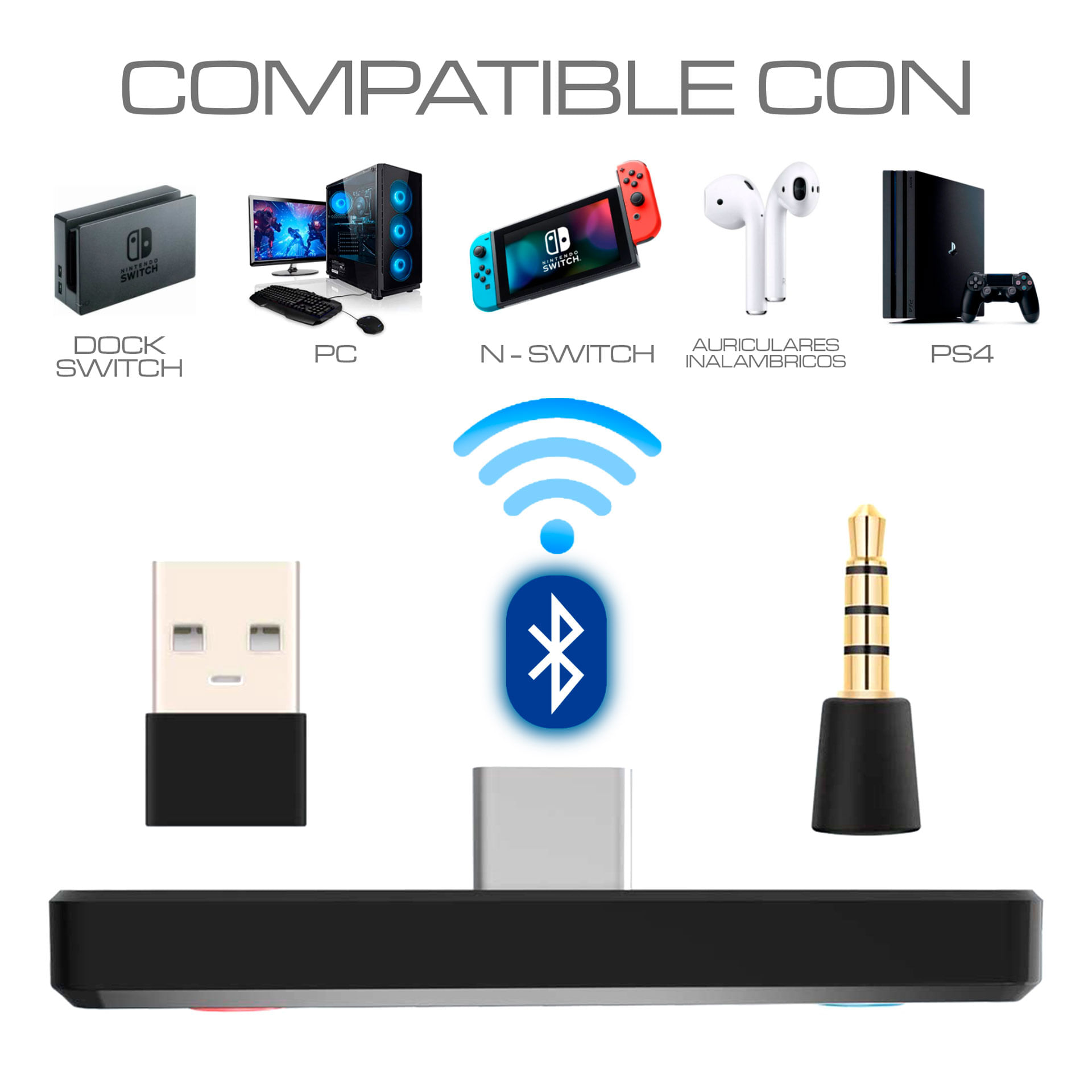 Auriculares Gaming Audifonos Inalambricos Compatibles Con Nintendo