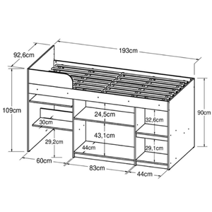 Camarote Multifuncional 1 Plaza / 1.5 Plazas DMuebles Barcelona