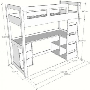 Camarote Triple 1.5 Plazas DMuebles Parma con Mini Closet