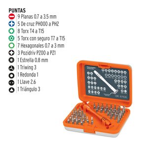 Juego Desarmador Joyero 42 Puntas Truper 14163