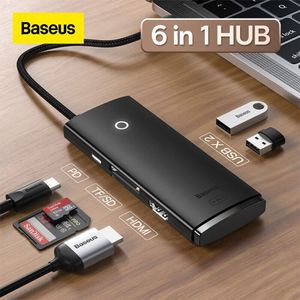 Hub Baseus USB Tipo-C 6 puertos, 2 x USB 3.0, 1 x Tipo-C, SD, HDMI