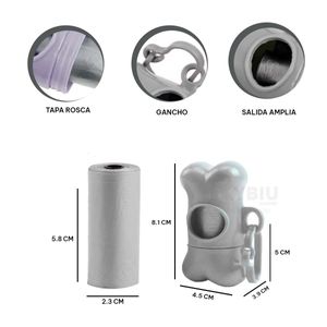 Bolsa Residual de Perro Gris