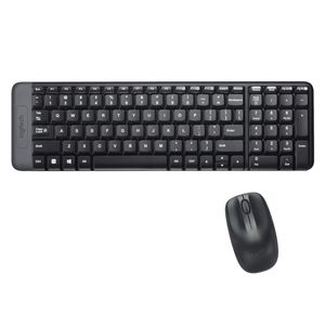 Combo Teclado Y Mouse Logitech Mk220 Wireless Usb Black