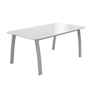 Mesa terraza Alma metal + vidrio Gris 85x45cm