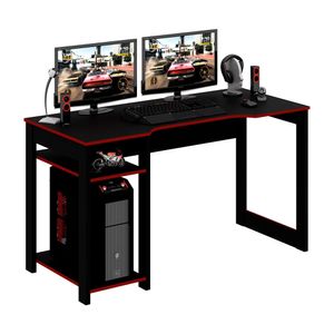 Escritorio Gamer Sirion MDP Negro/Rojo Bonno
