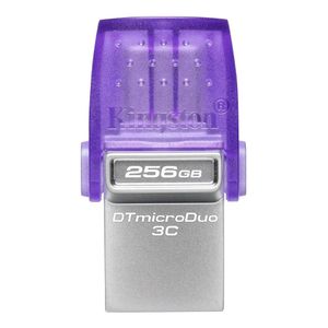 Memoria MicroDuo 3C USB/TIPO-C 3.2 G1 256GB Kingston Data Traveler, lila