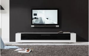 Mesa de Tv Contemporánea Aguiar Blanco-Negro 198cm