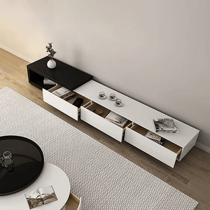 Mesa de Tv Contemporánea Minogue Blanco-Negro  265 cm