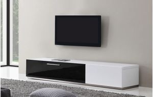 Mesa de Tv Contemporánea Colon Blanco-Negro 203 cm