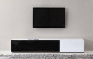 Mesa de Tv Contemporánea Colon Blanco-Negro 203 cm
