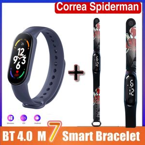 Smart Band M7 Pulsera Inteligente Azul + 1 Pulsera Spiderman