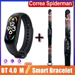 Smart Band M7 Pulsera Inteligente Negro + 1 Pulsera Spiderman