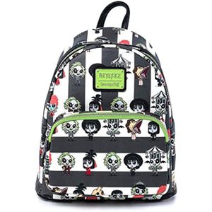 Bolso de Hombro con Doble Correa para Mujer Loungefly Beetlejuice Chibi All Over Print