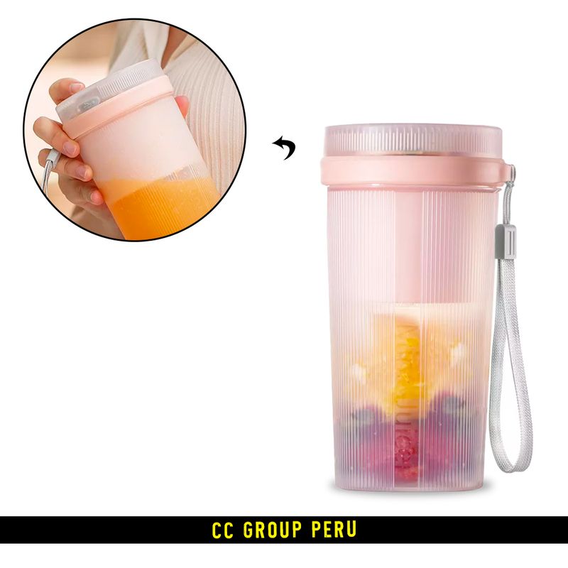 Vaso Licuadora Portátil Recargable USB Rosa