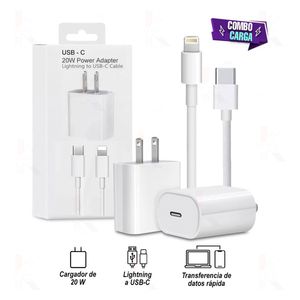 Pack Cargador USB-C 20W + Cable USB-C Genérico para Iphone