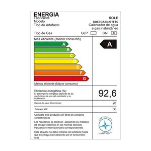 Terma a Gas Sole Tiro Forzado GN 20L + Accesorios
