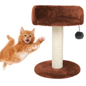 Rascador Gimnasio con Cama y Juguete para Gato - Marrón