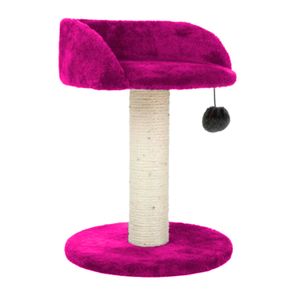 Rascador con Juguete y Cama para Gato - Rosado