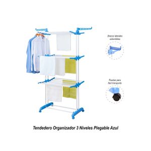 Colgador de Ropa Perchero Plegable de 3 Niveles para Tender,Secar Ropa