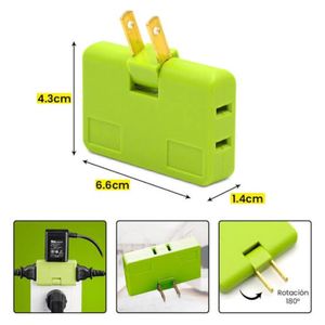 Adaptador Enchufe Triple Giratorio - Pack 1 Pzas
