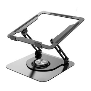 Soporte S&T HF147 de Aluminio para Laptop Base Giratoria Plegable Negro